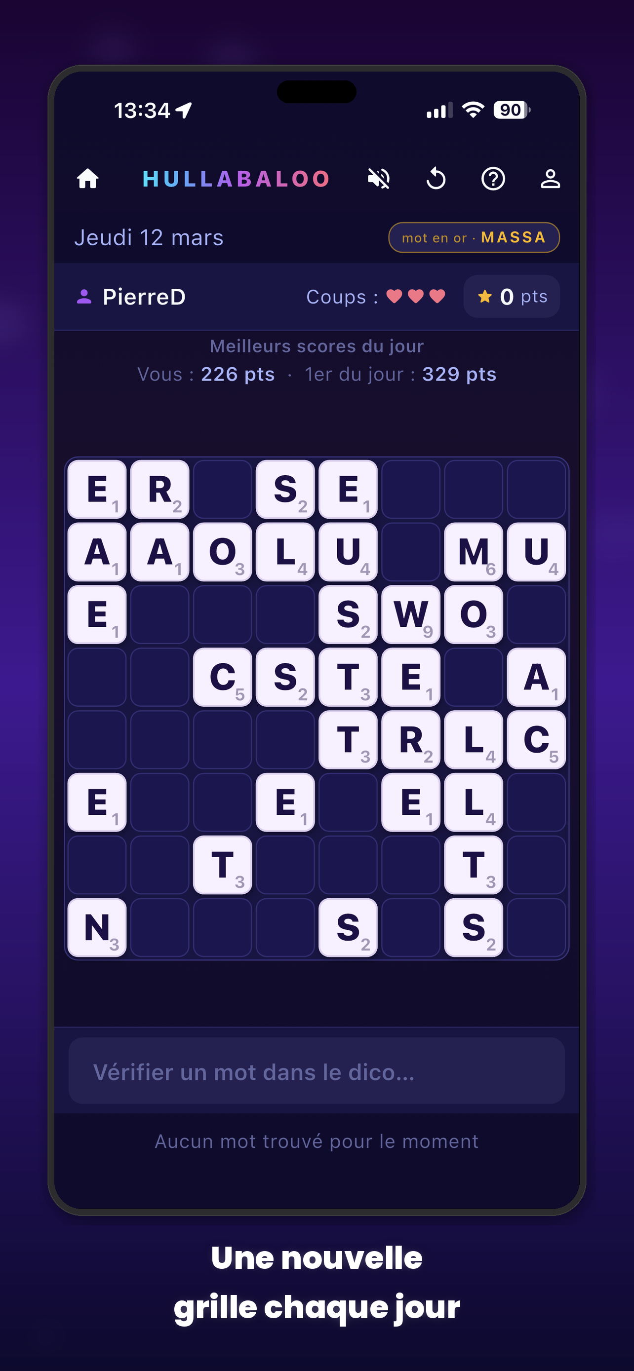 Hullabaloo — Grille de jeu