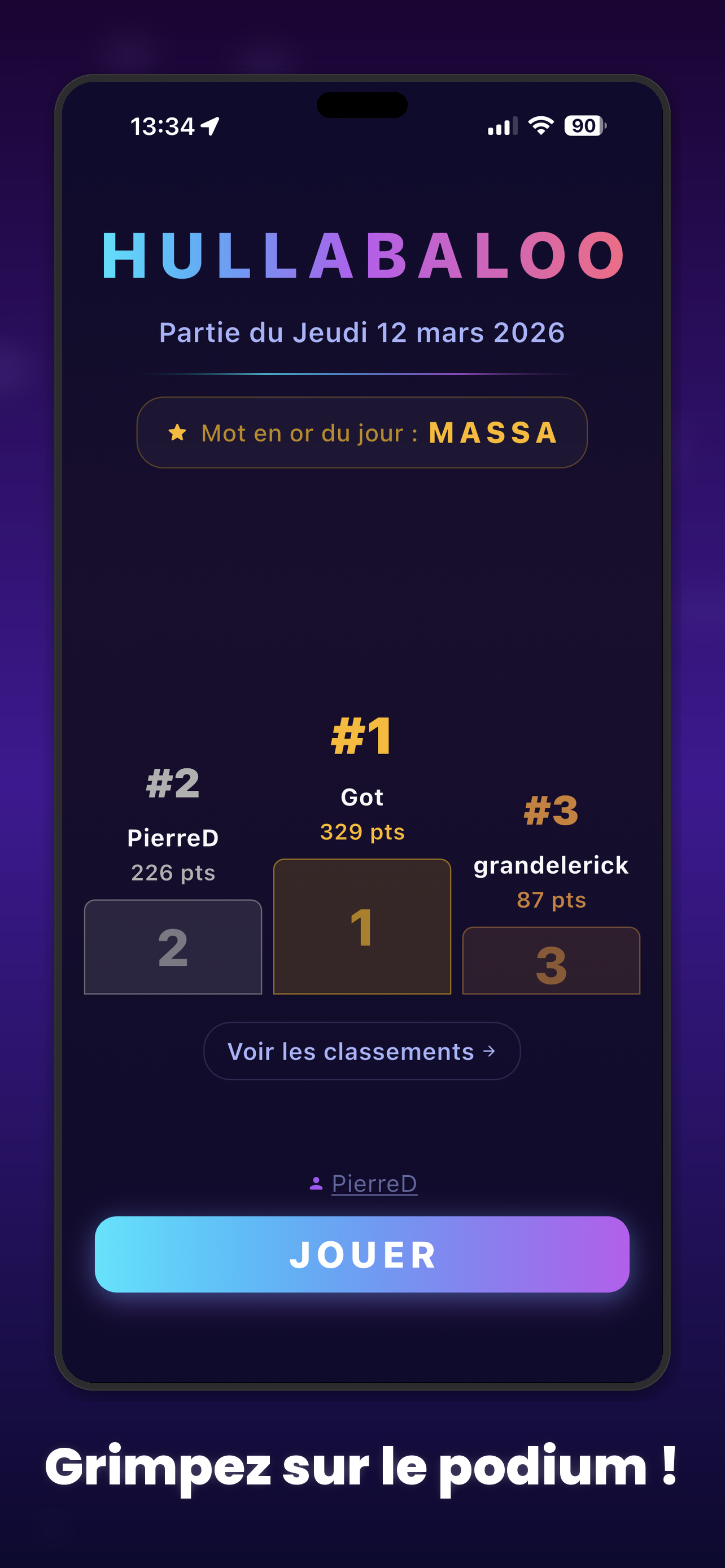 Hullabaloo — Écran d'accueil